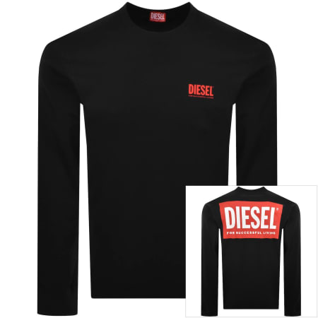 Diesel T Boxt Long Sleeve Bisk T Shirt Black | Mainline Menswear us